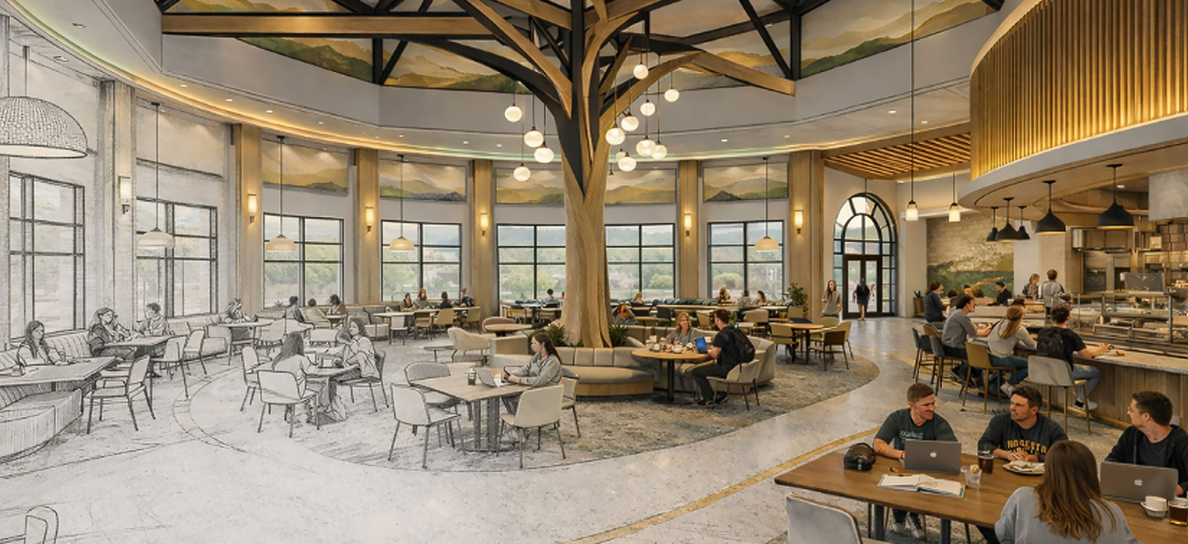 This conceptual rendering shows what Phase 2 renovations to App State’s Sanford Commons facility could look like, once completed.