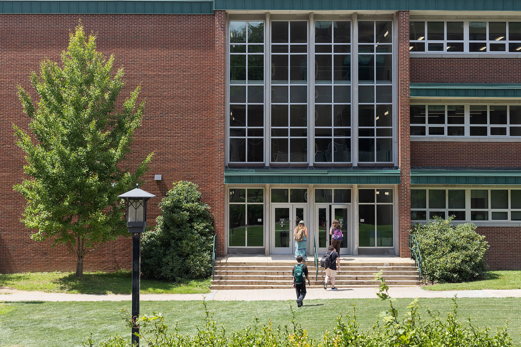 App State students are pictured entering the newly renovated Edwin Duncan Hall
