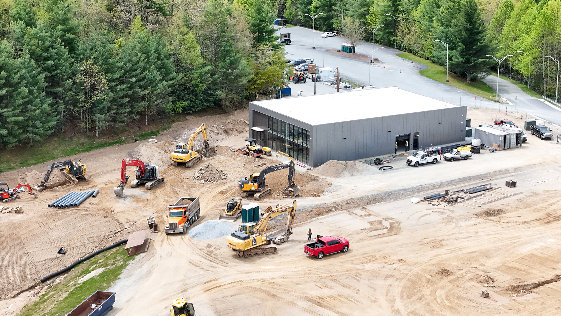 Construction outside App State’s DES Building, future hub for zero-carbon energy, May 7, 2025