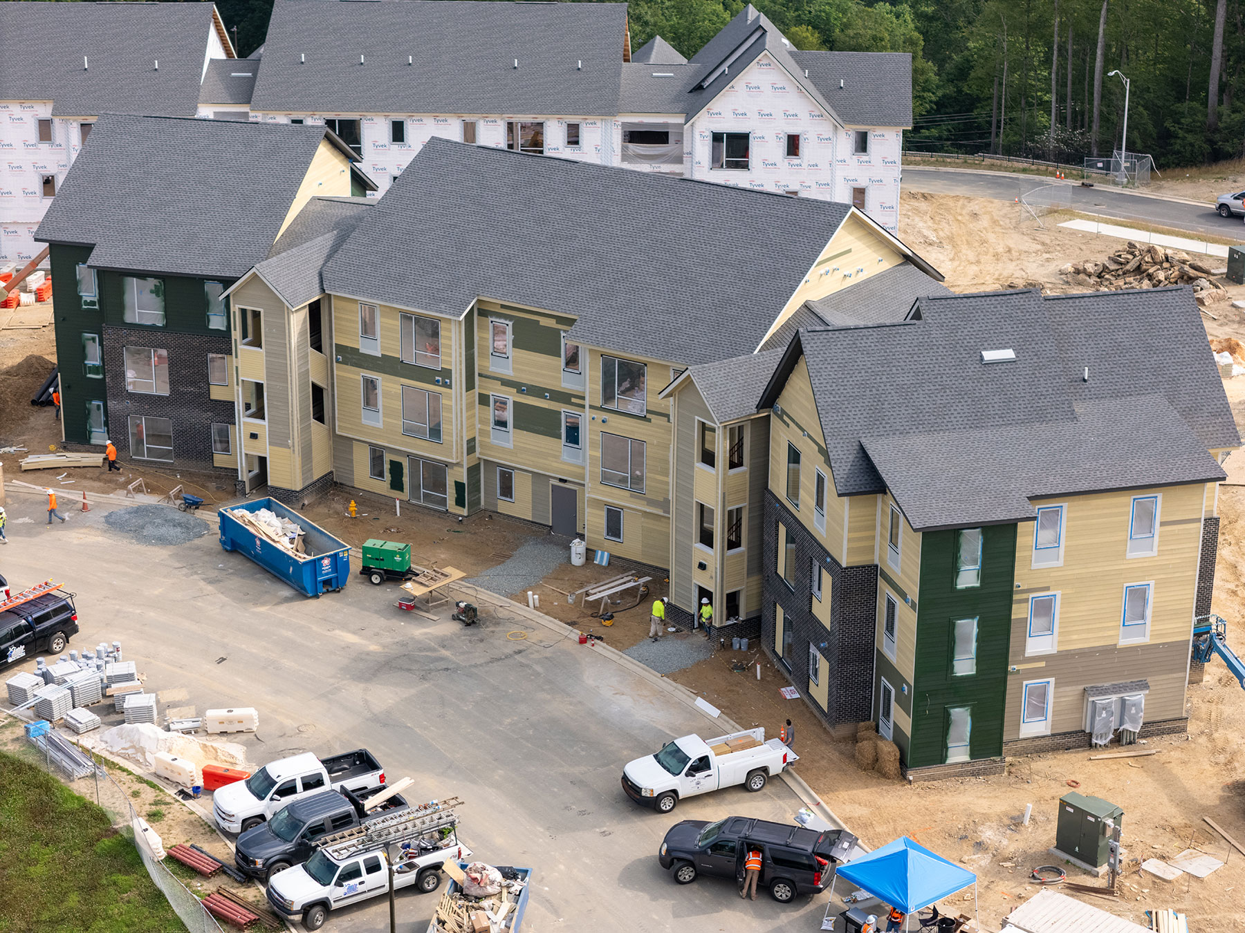 Construction of faculty and staff housing at App State’s Innovation District, July 2025.
