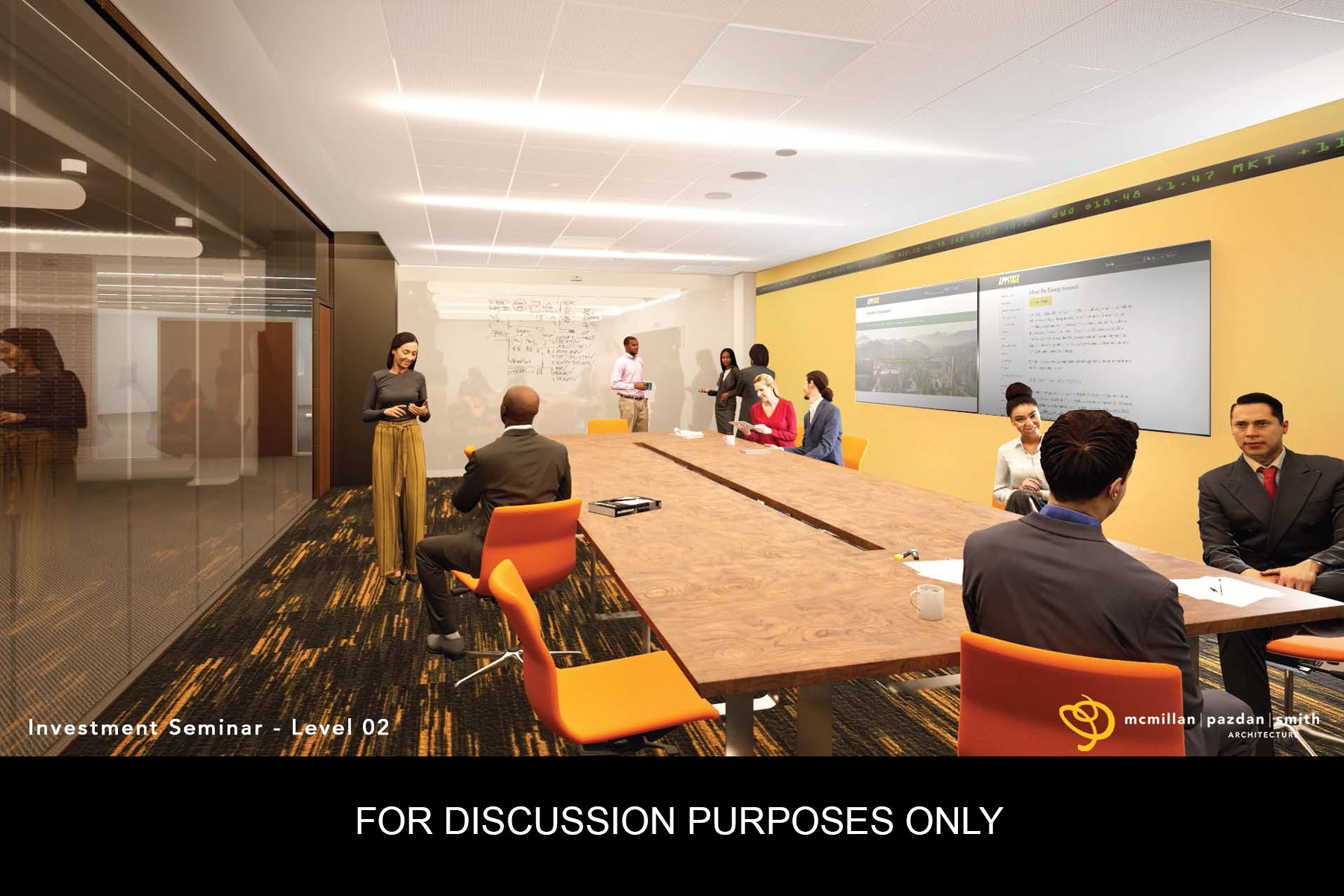 A learning lab space in App State’s Peacock Hall addition is depicted in this conceptual rendering.