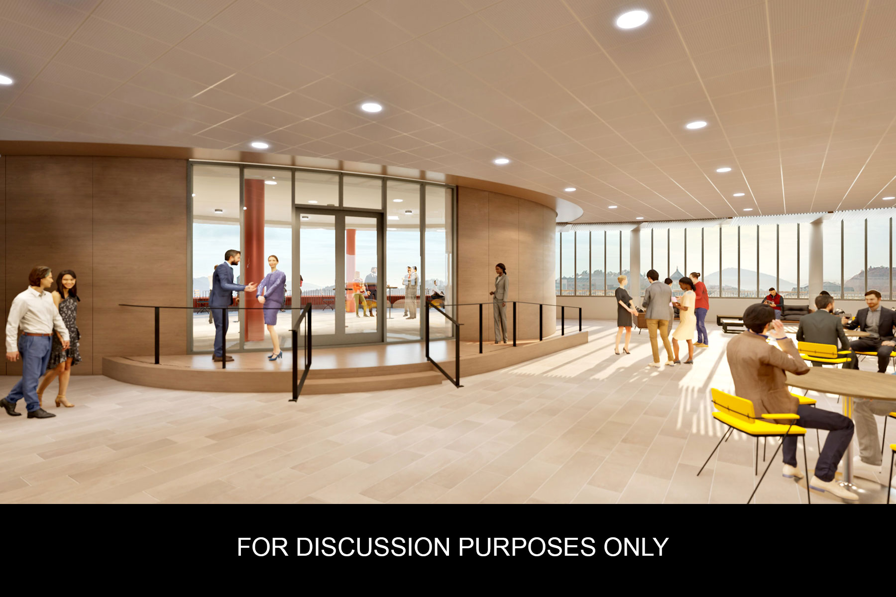This artist's rendering provides an interior view of the Peacock Hall addition.