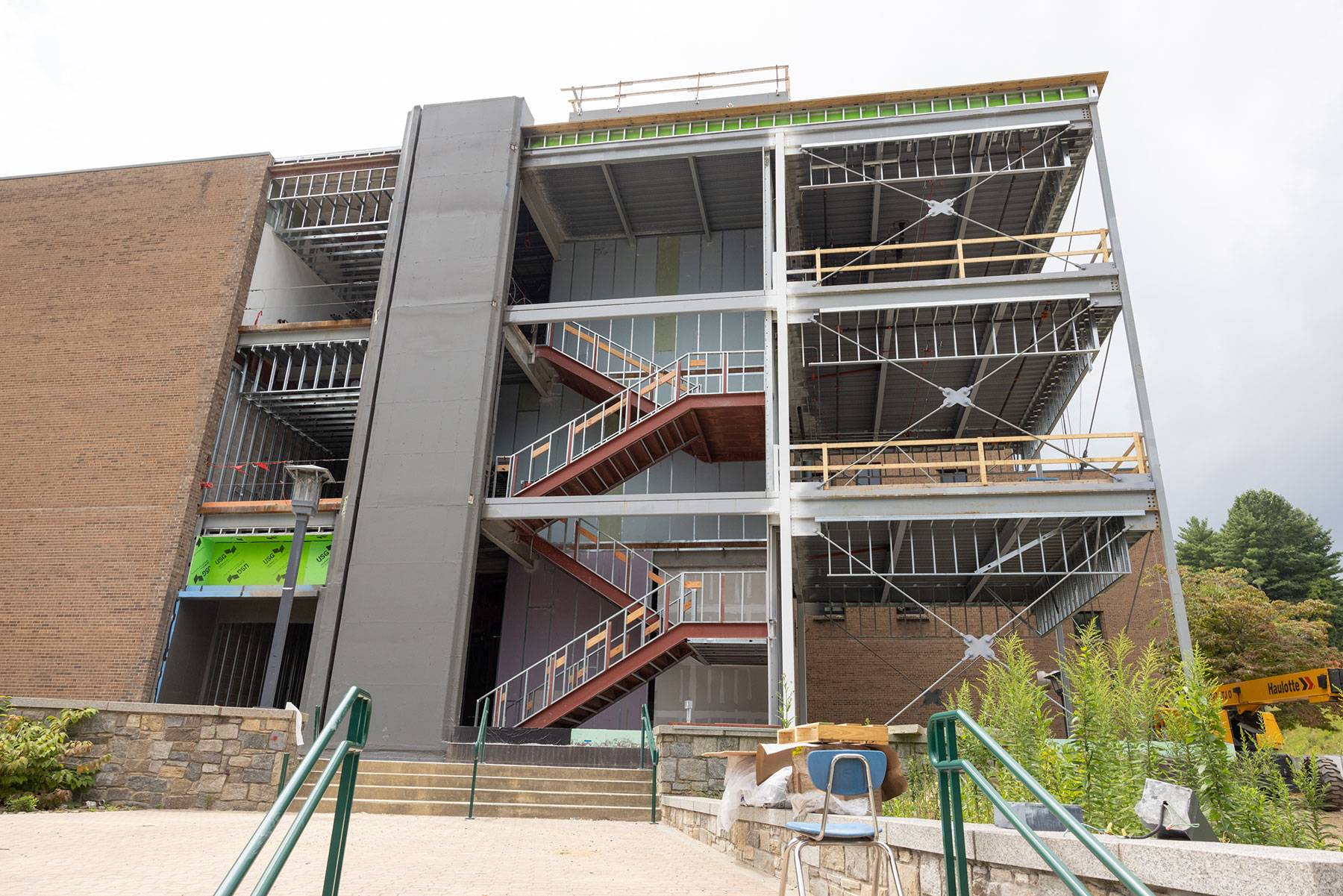 construction progress on Wey Hall's renovation