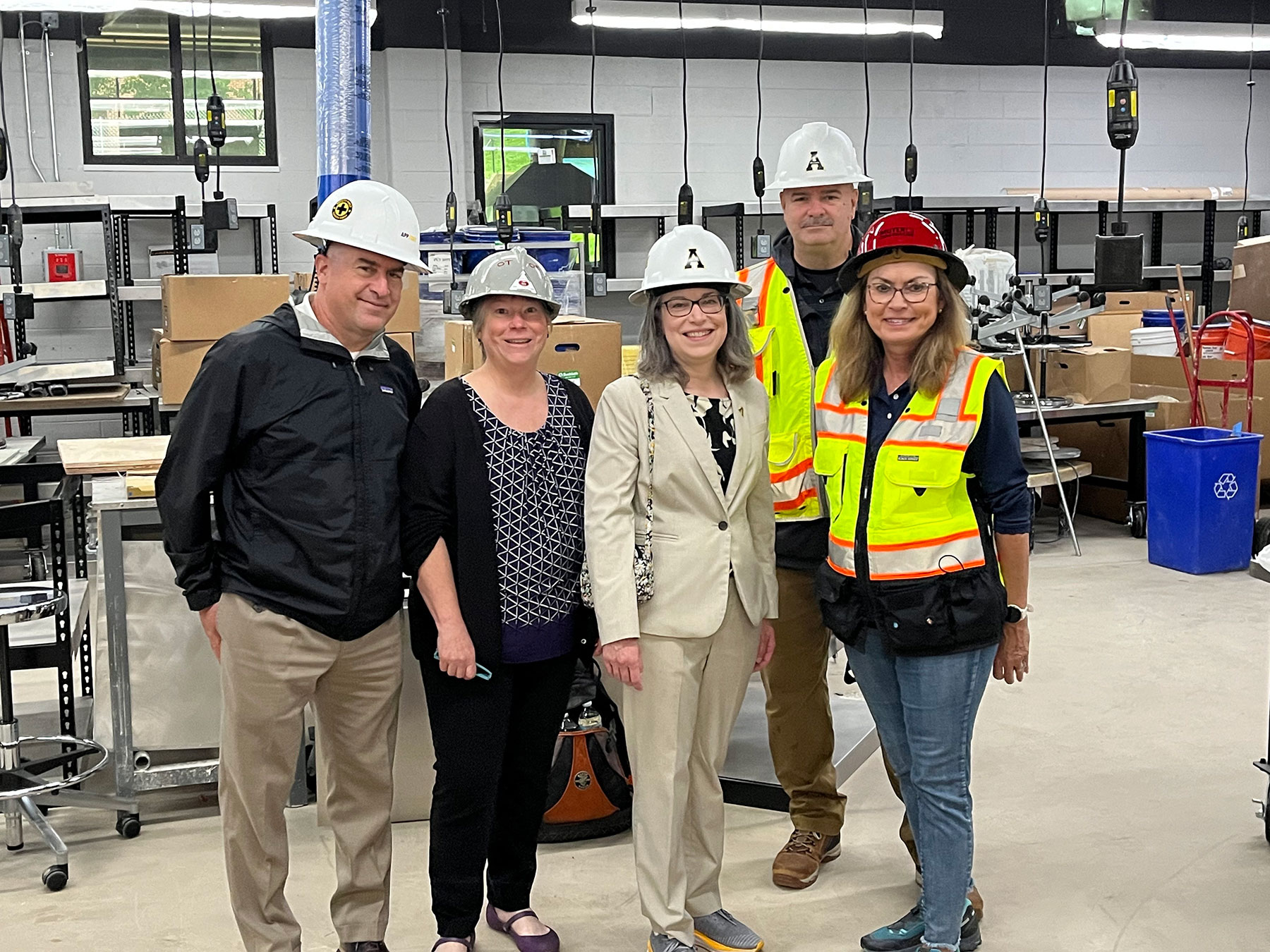 App State leaders tour renovated Wey Hall ahead of fall semester opening, August 2025.